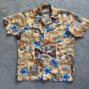 Vintage Waikiki Holiday Shirt - 100% Polyester - Sz. Large - Classic Hawaii